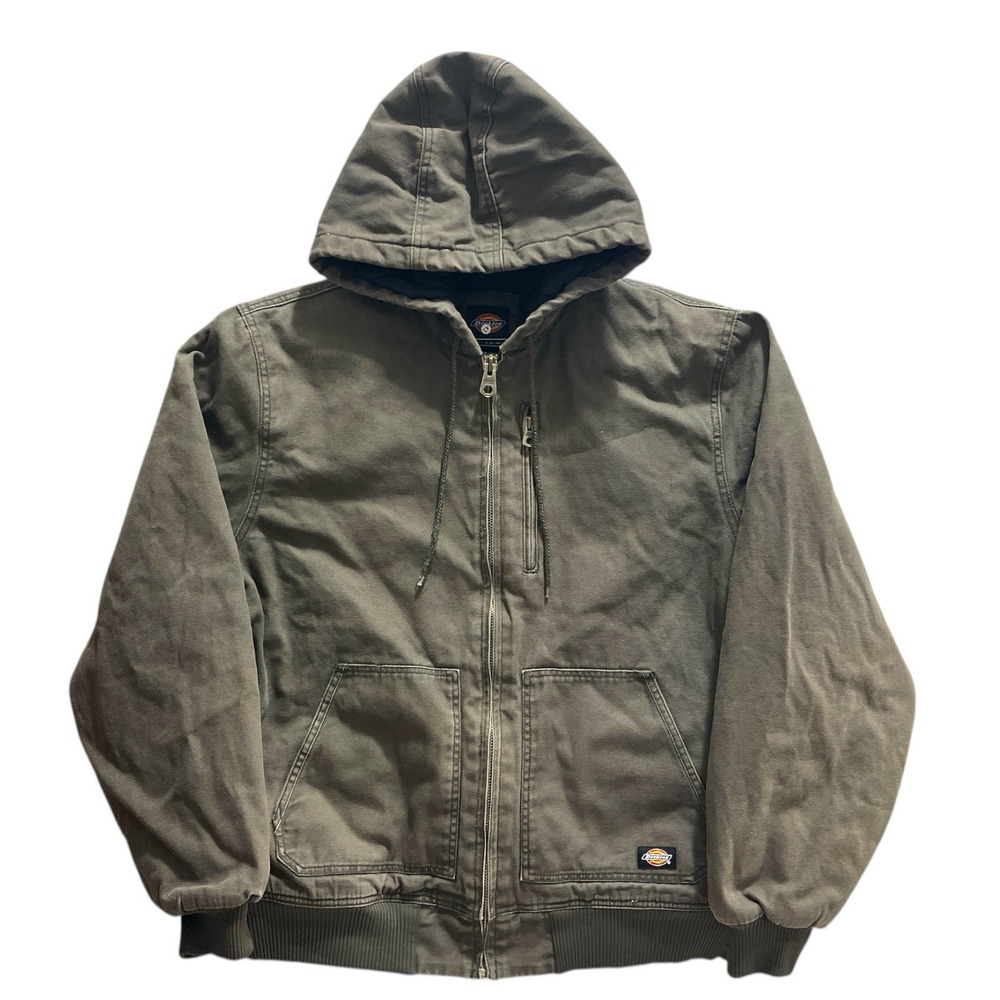 Dickies Heavy Workwear Canvas Hooded Workwear Jacket Zip Closure Men's 2XL Tall